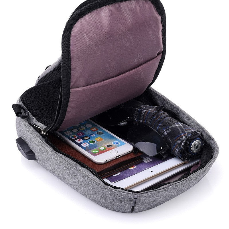 Antitheft External USB Charging Incline Shoulder Bag