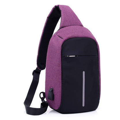 Antitheft External USB Charging Incline Shoulder Bag