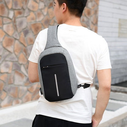 Antitheft External USB Charging Incline Shoulder Bag